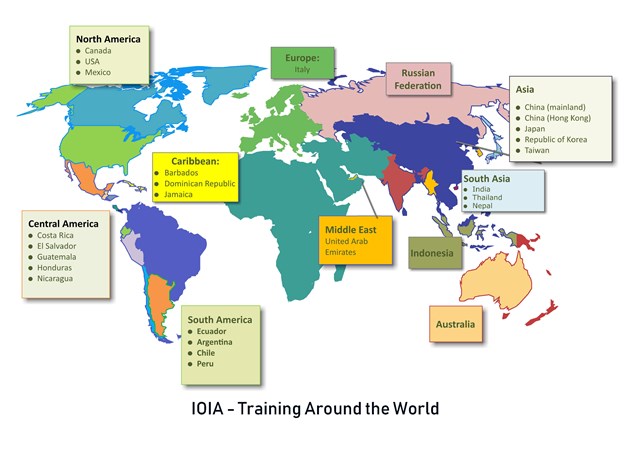 Image of IOIA worldwide training map